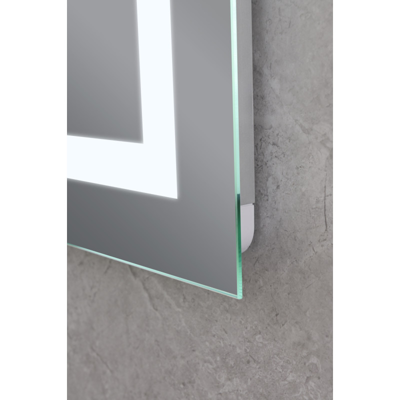 Дзеркало Mixxus HARD MR06-50x80 з Led Touch, Anti-fog, димером, регулятором яскравості, годинником