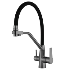 Кухонний змішувач на дві води Mixxus FUL-021 Graphite Refl.Black (нерж. сталь) (MI6115)