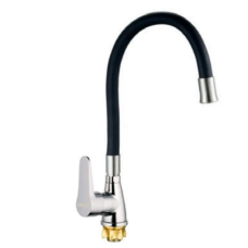 Змішувач для кухні Mixxus SOP4-146 Reflector Black з чорним силіконовим виливом (MI6490)
