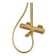 Душова колона Mixxus Premium VIRGO 009-J BRUSHED GOLD з термостатичним змішувачем,3 функції (MI6649)