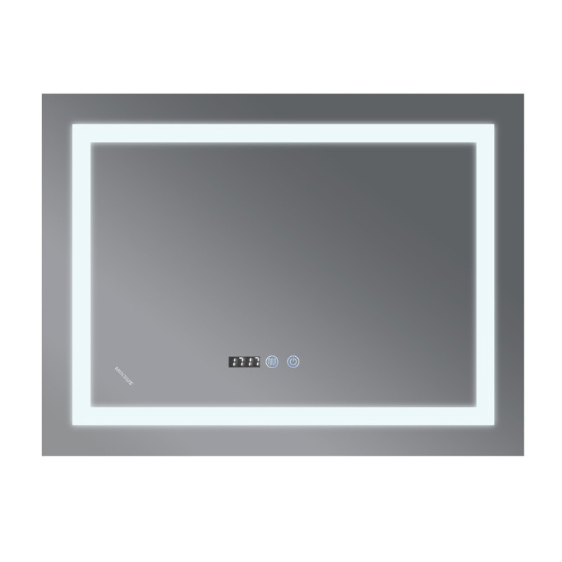 Дзеркало Mixxus WARM MR02-70x50-CASE з Led Touch, Anti-fog, димером, регулятором яскравості, годинн