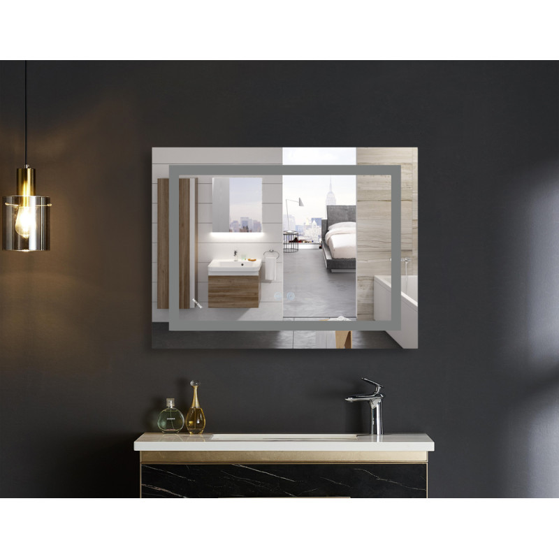 Дзеркало Mixxus WARM MR12-70x50-Reverse з Led Touch, Anti-fog, димером, регулятором яскравості (MI6