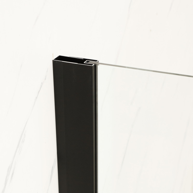 Душова перегородка Mixxus Premium FLAT SP02-90x200-TR Black Walk-In прозоре скло 8мм (MI6855)