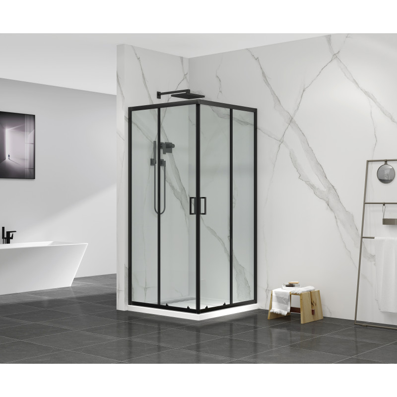 Душова кабіна без піддону Mixxus Premium DIVERSE SC02-90x90x195-TR Black прозоре скло 5мм (MI6862)