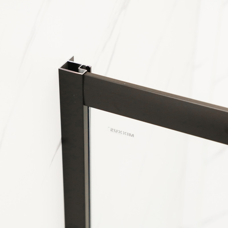 Двері в нішу Mixxus Premium DIVERSE SD01-100x185-TR Black прозоре скло 5мм (MI6876)