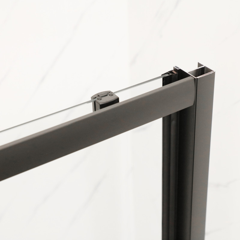 Двері в нішу Mixxus Premium DIVERSE SD01-100x185-TR Black прозоре скло 5мм (MI6876)