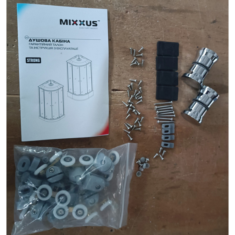 Бокс душовий без гідромасажу Mixxus STRONG SB01-90x90x215-FB SATIN з високим піддоном (MI6884)