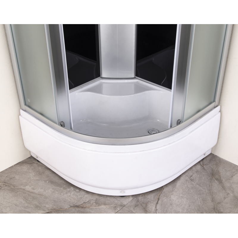Бокс душовий без гідромасажу Mixxus STRONG SB01-90x90x215-GR SATIN з високим піддоном (MI6885)