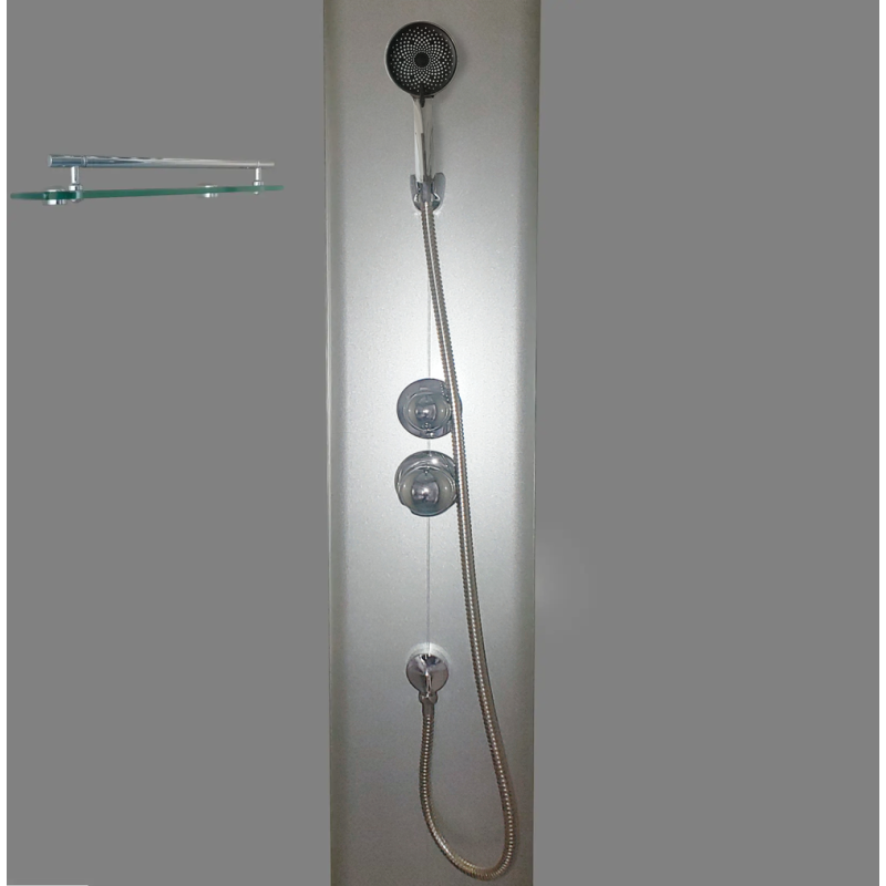 Бокс душовий без гідромасажу Mixxus STRONG SB02-90x90x215-FB SATIN з низьким піддоном (MI6886)