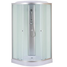 Бокс душовий без гідромасажу Mixxus STRONG SB02-90x90x215-FB SATIN з низьким піддоном (MI6886)