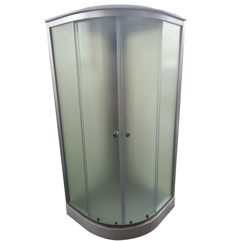 Бокс душовий без гідромасажу Mixxus STRONG SB02-90x90x215-FB SATIN з низьким піддоном (MI6886)