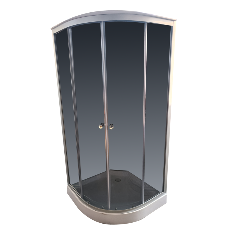 Бокс душовий без гідромасажу Mixxus STRONG SB02-90x90x215-GR SATIN з низьким піддоном (MI6887)