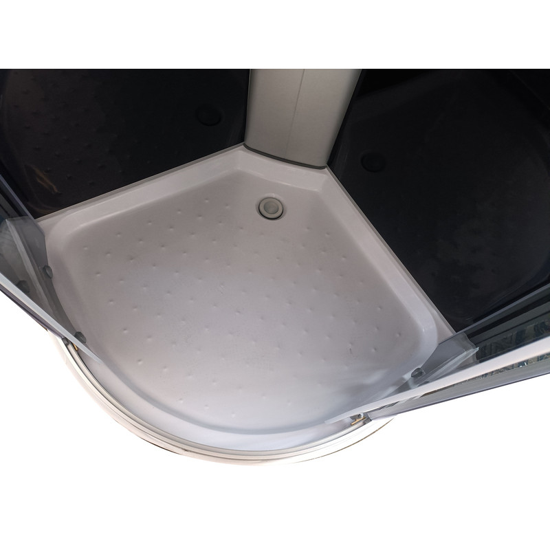 Бокс душовий без гідромасажу Mixxus STRONG SB02-90x90x215-GR SATIN з низьким піддоном (MI6887)
