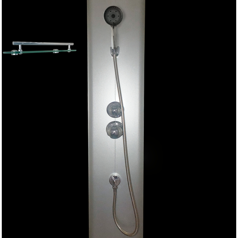 Бокс душовий без гідромасажу Mixxus STRONG SB02-90x90x215-GR SATIN з низьким піддоном (MI6887)