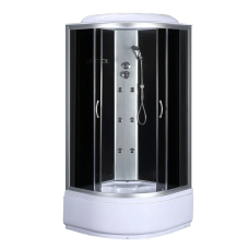 Бокс душовий з гідромасажем Mixxus STRONG SBH01-90x90x215-GR SATIN з високим піддоном (MI6889)