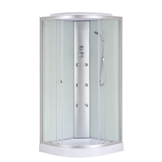 Бокс душовий з гідромасажем Mixxus STRONG SBH02-90x90x215-FB SATIN низький піддон (MI6890)