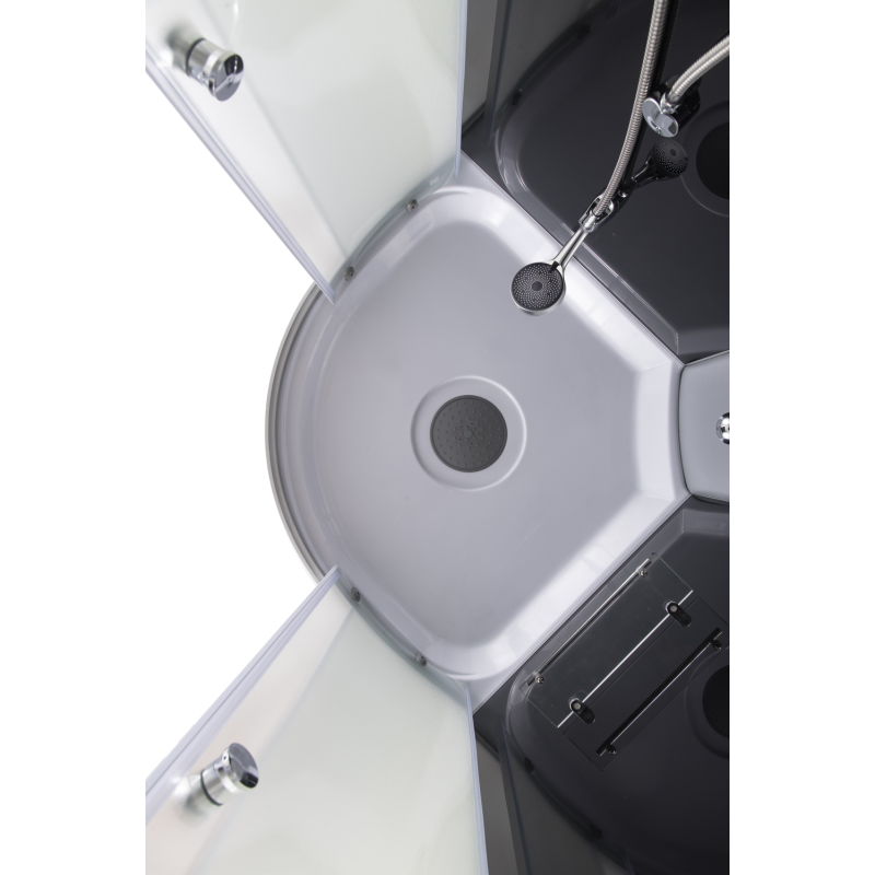Бокс душовий з гідромасажем Mixxus STRONG SBH02-90x90x215-GR SATIN низький піддон (MI6891)