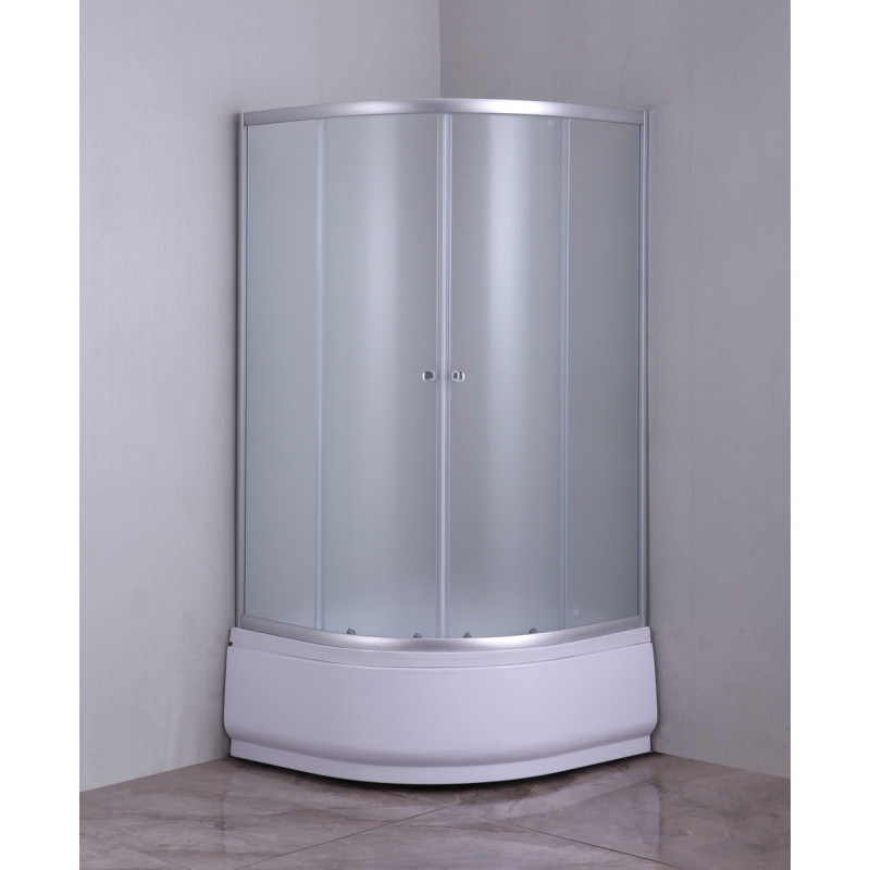 Душова кабіна з високим піддоном Mixxus PLAIN SCT01-90x90x195-FB SATIN матове скло 4мм (MI6894)
