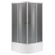 Душова кабіна з високим піддоном Mixxus PLAIN SCT01-90x90x195-GR SATIN сіре тоноване скло 4мм (MI6895)