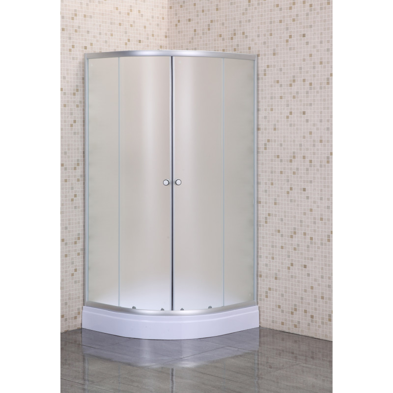 Душова кабіна з низьким піддоном Mixxus PLAIN SCT02-90x90x195-FB SATIN матове скло 4мм (MI6896)