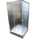 Душова кабіна з низьким піддоном Mixxus CUBIC SCT01-100x100x195-FB CHROME матове скло 4мм (MI6904)