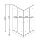Душова кабіна з низьким піддоном Mixxus CUBIC SCT01-100x100x195-FB CHROME матове скло 4мм (MI6904)