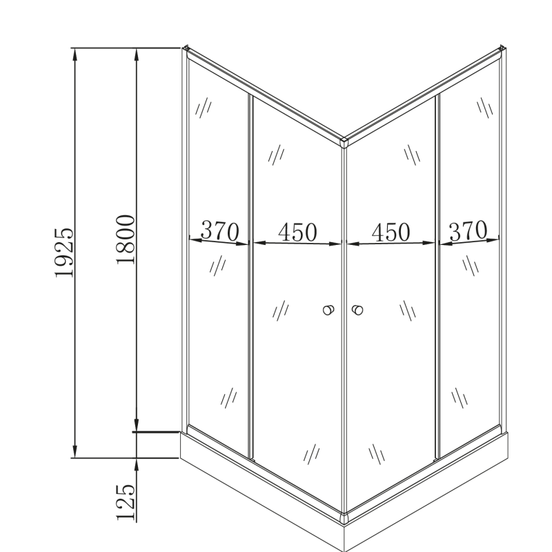 Душова кабіна з низьким піддоном Mixxus CUBIC SCT01-90x90x195-TR GRAPHITE прозоре скло 4мм (MI6905)