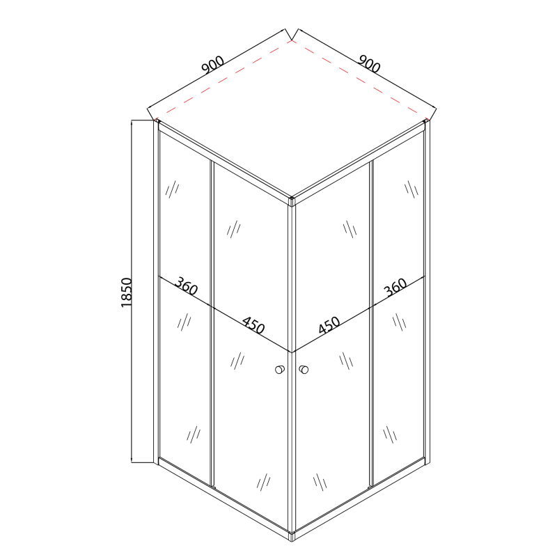 Душова кабіна без піддону Mixxus CUBIC SC01-90x90x185-TR GRAPHITE прозоре скло 4мм (MI6907)