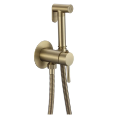 Змішувач для гігієнічного душу Mixxus Premium Hans 002-A Inner Brushed Gold з лійкою (Матове золото