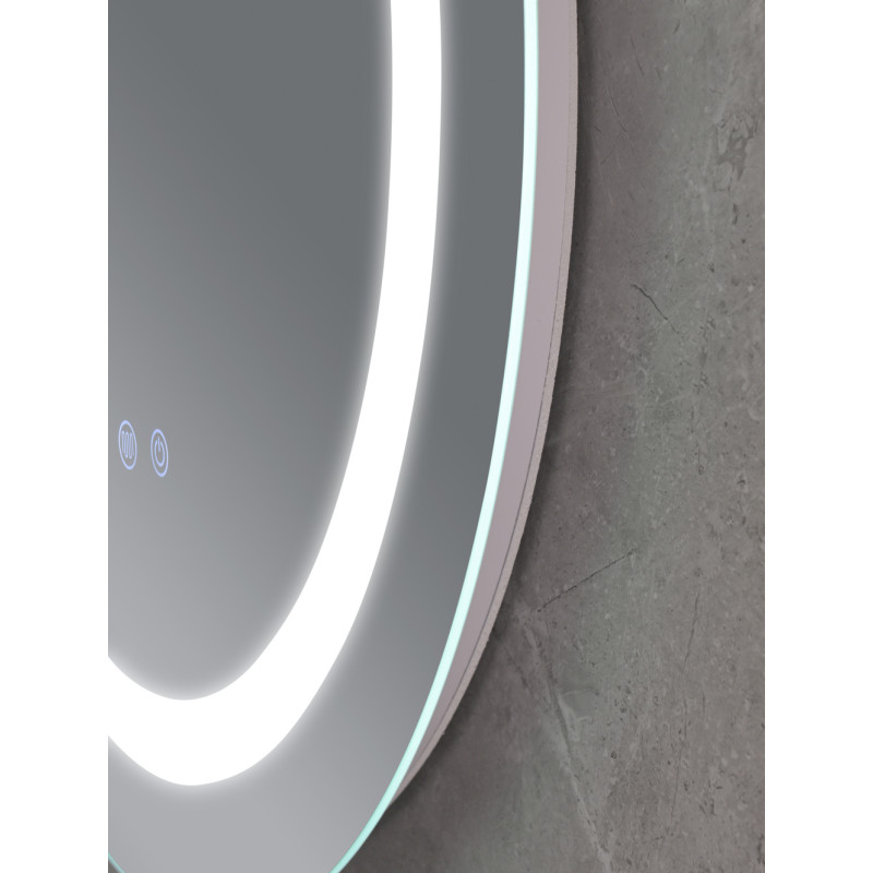 Дзеркало Mixxus PLAIN MC02-80 з Led Touch, Anti-fog, димером, регулятором яскравості, годинником (M
