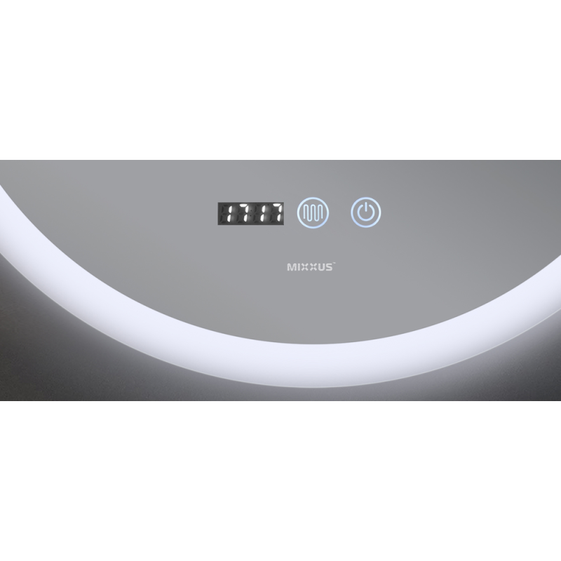 Дзеркало Mixxus PLAIN MC10-80 з Led Touch, Anti-fog, димером, регулятором яскравості, годинником (M