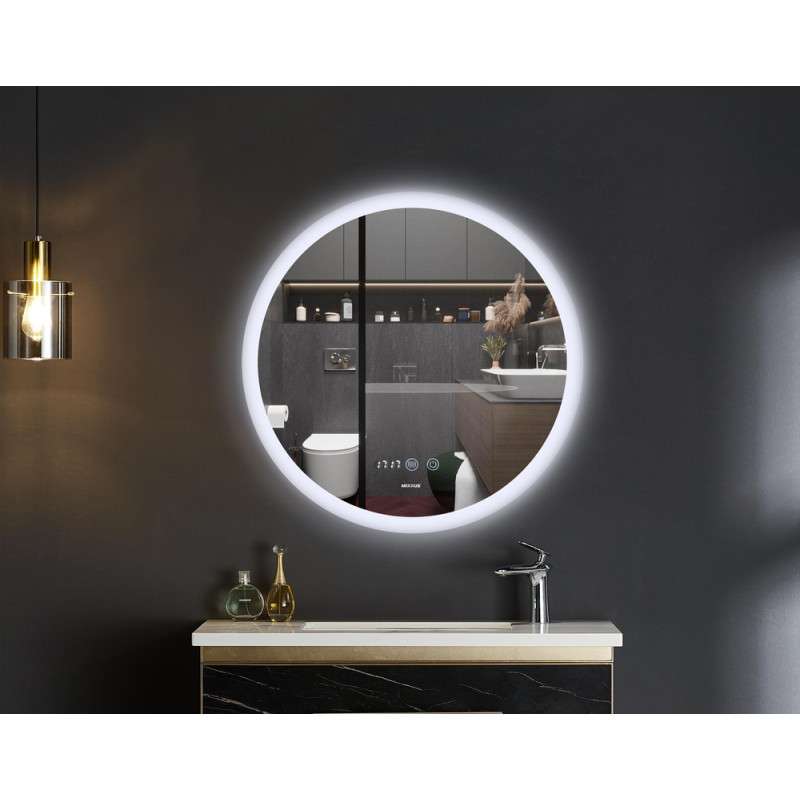Дзеркало Mixxus PLAIN MC10-80 з Led Touch, Anti-fog, димером, регулятором яскравості, годинником (M