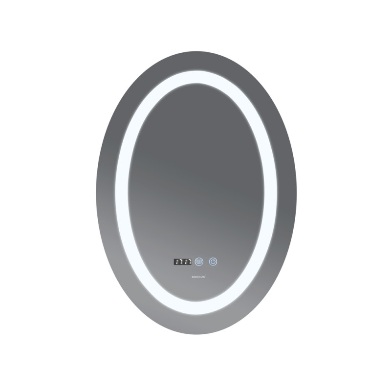 Дзеркало Mixxus PLAIN MV02-60x80 з Led Touch, Anti-fog, димером, регулятором яскравості, годинником