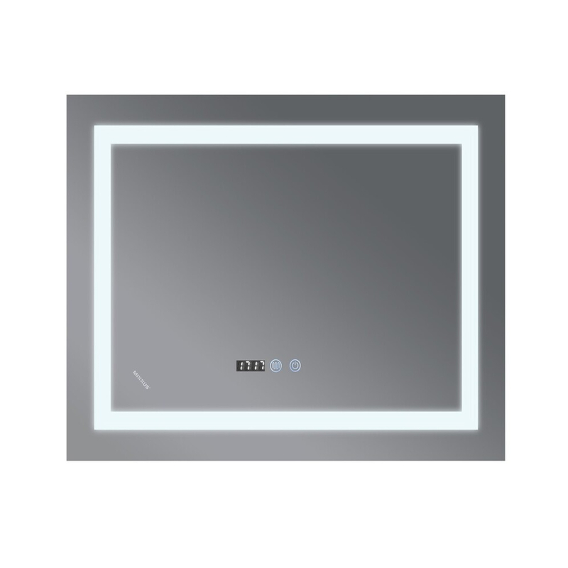 Дзеркало Mixxus WARM MR02-80x80 з Led Touch, Anti-fog, димером, регулятором яскравості, годинником