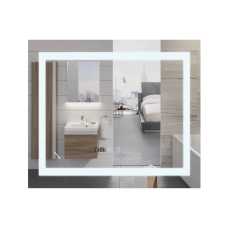 Дзеркало Mixxus WARM MR02-80x80 з Led Touch, Anti-fog, димером, регулятором яскравості, годинником