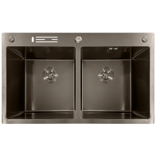 Мийка з нержавіючої сталі MIXXUS MH8350-DK NANO-BLACK (3.0/0.8) колір графіт (MI7053)