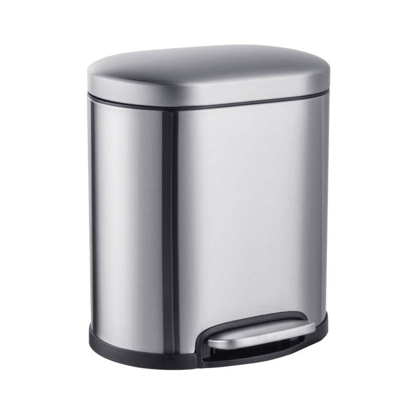 Відро для сміття з плавним закриттям овальне Mixxus Premium Topper-TC0205 SS Color 5л колір нержаві
