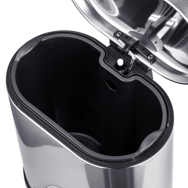 Відро для сміття з плавним закриттям овальне Mixxus Premium Topper-TC0205 SS Color 5л колір нержаві