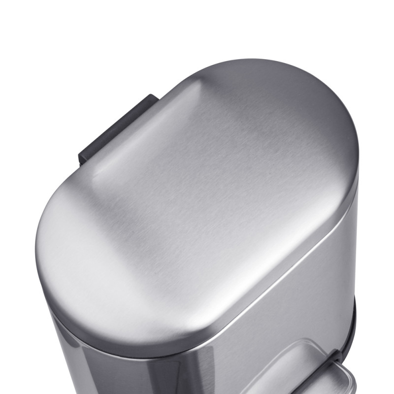 Відро для сміття з плавним закриттям овальне Mixxus Premium Topper-TC0205 SS Color 5л колір нержаві