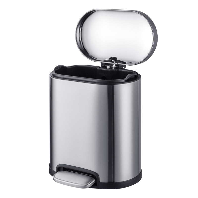 Відро для сміття з плавним закриттям овальне Mixxus Premium Topper-TC0205 SS Color 5л колір нержаві