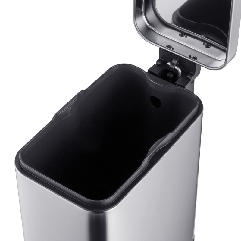 Відро для сміття з плавним закриттям прямокутне Mixxus Premium Quadro-TC0105 SS Color 5л колір нерж