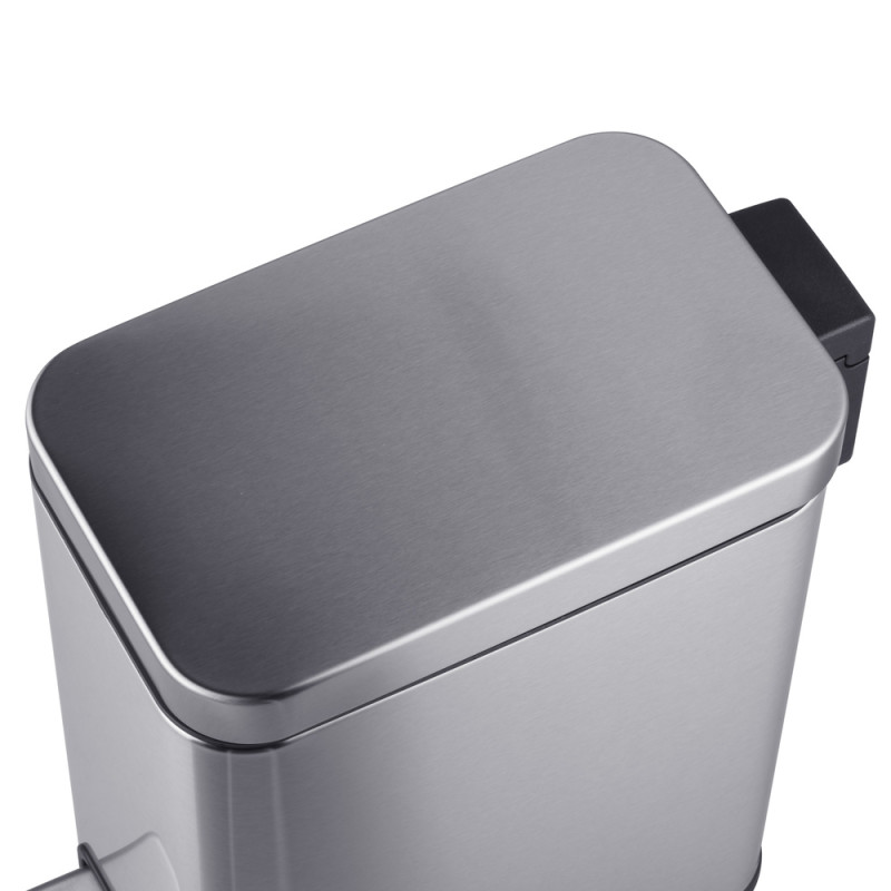 Відро для сміття з плавним закриттям прямокутне Mixxus Premium Quadro-TC0105 SS Color 5л колір нерж