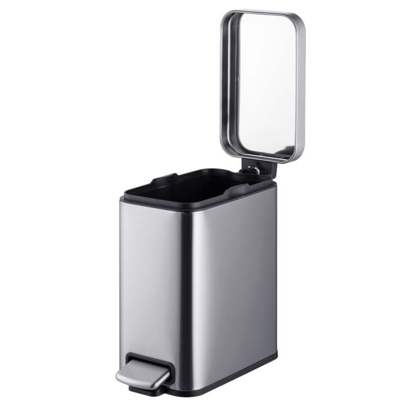 Відро для сміття з плавним закриттям прямокутне Mixxus Premium Quadro-TC0105 SS Color 5л колір нерж
