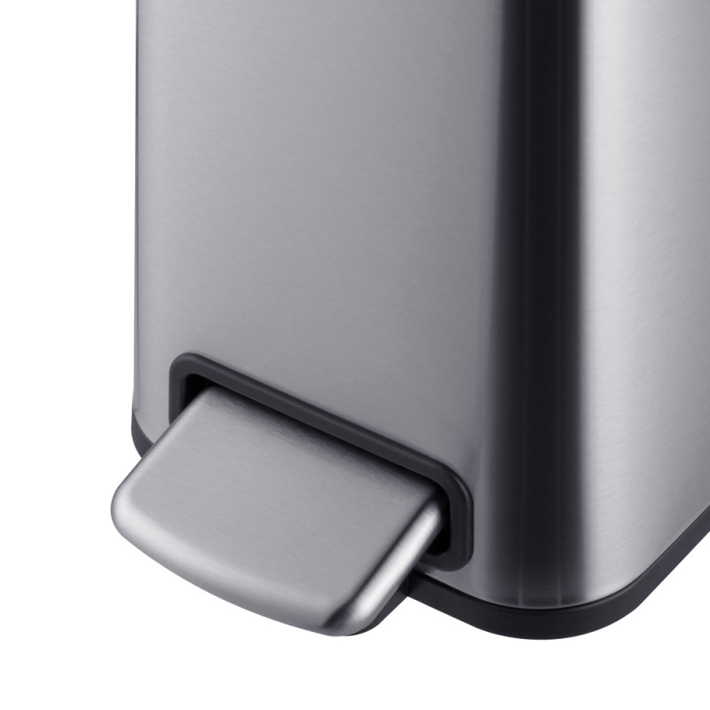 Відро для сміття з плавним закриттям прямокутне Mixxus Premium Quadro-TC0105 SS Color 5л колір нерж