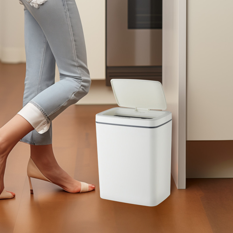 Відро для сміття сенсорне прямокутне Mixxus WAVE-TC0110 White 10 л колір білий (MI7073)