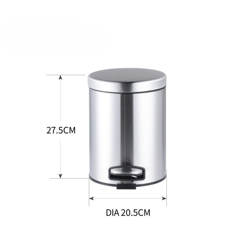 Відро для сміття з плавним закриттям кругле Mixxus Ellipse-TC0205 SS Color 5л колір нержавійка (MI7