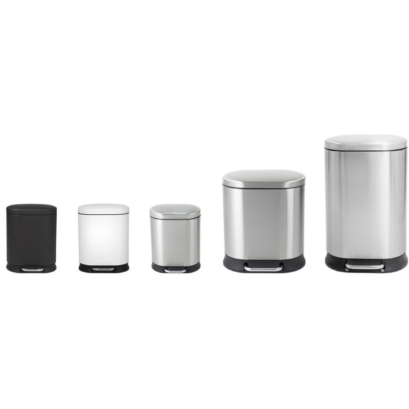 Відро для сміття з плавним закриттям овальне Mixxus Premium Strong-TC0105 SS Color 5л колір наржаві