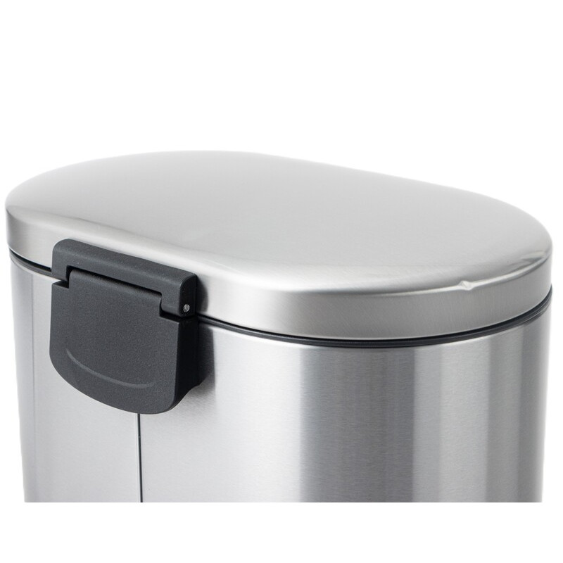 Відро для сміття з плавним закриттям овальне Mixxus Premium Strong-TC0105 SS Color 5л колір наржаві