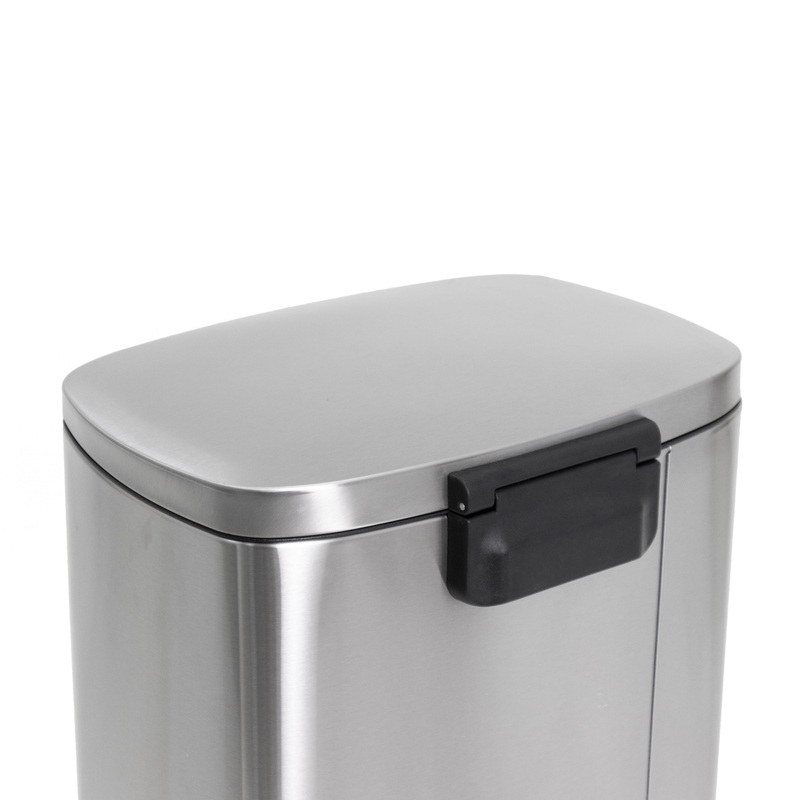 Відро для сміття з плавним закриттям прямокутне Mixxus Bevel-TC0112 SS Color 12л колір наржавійка (