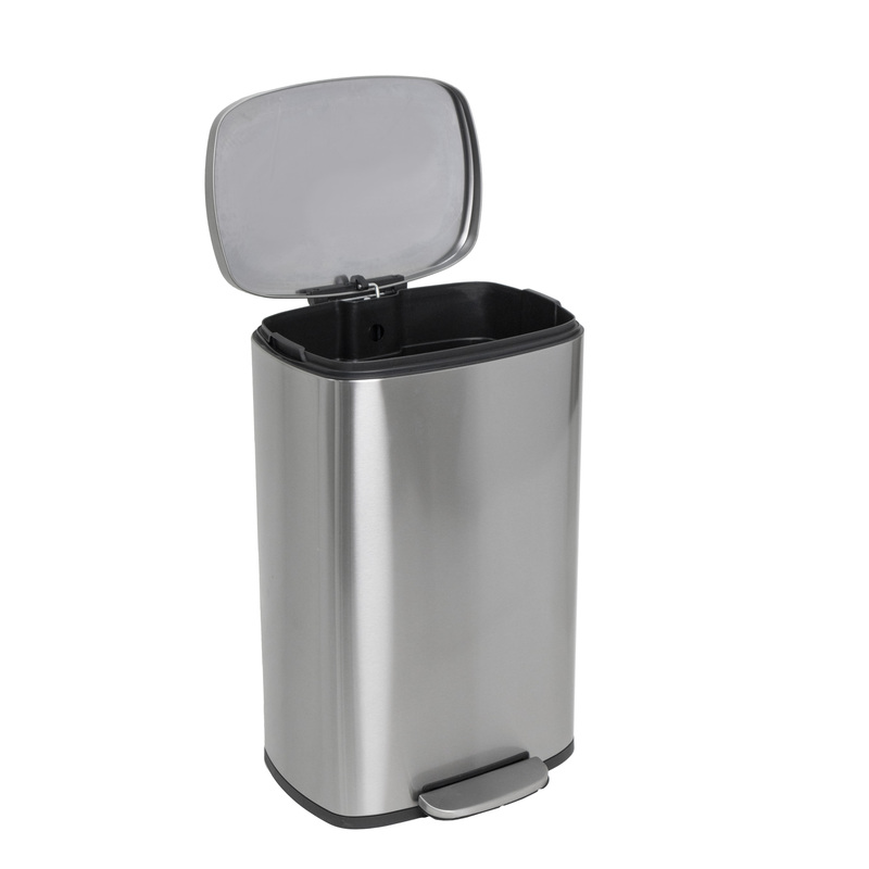 Відро для сміття з плавним закриттям прямокутне Mixxus Bevel-TC0112 SS Color 12л колір наржавійка (